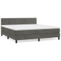 Box spring bed with dark gray velvet mattress 160x200 cm by vidaXL, Beds and slatted bases - Ref: Foro24-3141192, Price: 477,...