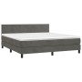 Box spring bed with dark gray velvet mattress 160x200 cm by vidaXL, Beds and slatted bases - Ref: Foro24-3141192, Price: 477,...