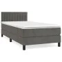 Box spring bed with dark gray velvet mattress 100x200 cm by vidaXL, Beds and slatted bases - Ref: Foro24-3141408, Price: 289,...