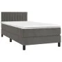 Box spring bed with dark gray velvet mattress 100x200 cm by vidaXL, Beds and slatted bases - Ref: Foro24-3141408, Price: 289,...
