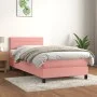 Cama box spring con colchón terciopelo rosa 80x200 cm de vidaXL, Camas y somieres - Ref: Foro24-3141334, Precio: 261,36 €, De...