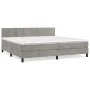 Box spring bed with light gray velvet mattress 200x200 cm by vidaXL, Beds and slatted bases - Ref: Foro24-3141323, Price: 528...