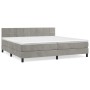 Cama box spring con colchón terciopelo gris claro 200x200 cm de vidaXL, Camas y somieres - Ref: Foro24-3141323, Precio: 528,1...