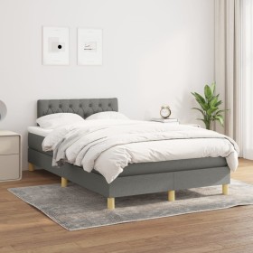 Box spring bed with dark gray fabric mattress 120x200 cm by vidaXL, Beds and slatted bases - Ref: Foro24-3140842, Price: 373,...