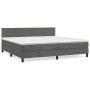Box spring bed with dark gray velvet mattress 200x200 cm by vidaXL, Beds and slatted bases - Ref: Foro24-3141204, Price: 531,...