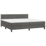 Box spring bed with dark gray velvet mattress 200x200 cm by vidaXL, Beds and slatted bases - Ref: Foro24-3141204, Price: 531,...