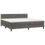 Cama box spring con colchón terciopelo gris oscuro 200x200 cm de vidaXL, Camas y somieres - Ref: Foro24-3141204, Precio: 537,...
