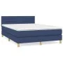 Box spring bed with blue fabric mattress 140x200 cm by vidaXL, Beds and slatted bases - Ref: Foro24-3140703, Price: 436,63 €,...