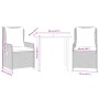 Set comedor de jardín 3 pzas con cojines ratán sintético beige