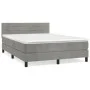 Box spring bed with light gray velvet mattress 140x190 cm by vidaXL, Beds and slatted bases - Ref: Foro24-3141359, Price: 427...