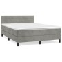 Boxspringbett mit hellgrauer Samtmatratze 140x190 cm von vidaXL, Betten und Lattenroste - Ref: Foro24-3141359, Preis: 434,50 ...