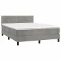 Box spring bed with light gray velvet mattress 140x190 cm by vidaXL, Beds and slatted bases - Ref: Foro24-3141359, Price: 427...