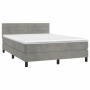 Boxspringbett mit hellgrauer Samtmatratze 140x190 cm von vidaXL, Betten und Lattenroste - Ref: Foro24-3141359, Preis: 434,50 ...