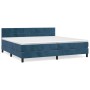 Box spring bed with dark blue velvet mattress 200x200 cm by vidaXL, Beds and slatted bases - Ref: Foro24-3141327, Price: 579,...