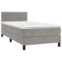 Cama box spring con colchón terciopelo gris claro 90x190 cm de vidaXL, Camas y somieres - Ref: Foro24-3141341, Precio: 283,25...