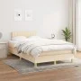 Box spring bed with cream fabric mattress 120x200 cm by vidaXL, Beds and slatted bases - Ref: Foro24-3140766, Price: 377,91 €...