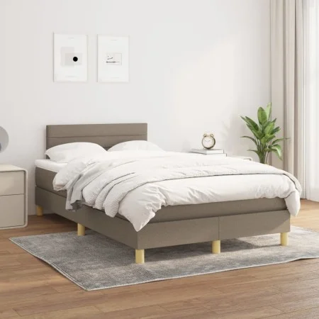 Box spring bed with taupe gray fabric mattress 120x200 cm by vidaXL, Beds and slatted bases - Ref: Foro24-3140685, Price: 347...