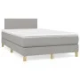 Box spring bed with light gray fabric mattress 120x200 cm by vidaXL, Beds and slatted bases - Ref: Foro24-3140441, Price: 371...
