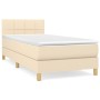 Boxspringbett mit cremefarbener Stoffmatratze 100x200 cm von vidaXL, Betten und Lattenroste - Ref: Foro24-3140598, Preis: 298...