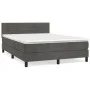 Box spring bed with dark gray velvet mattress 140x190 cm by vidaXL, Beds and slatted bases - Ref: Foro24-3141360, Price: 417,...