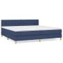 Box spring bed with blue fabric mattress 200x200 cm by vidaXL, Beds and slatted bases - Ref: Foro24-3140887, Price: 580,13 €,...