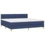 Box spring bed with blue fabric mattress 200x200 cm by vidaXL, Beds and slatted bases - Ref: Foro24-3140887, Price: 580,13 €,...
