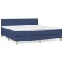 Box spring bed with blue fabric mattress 160x200 cm by vidaXL, Beds and slatted bases - Ref: Foro24-3140471, Price: 474,14 €,...