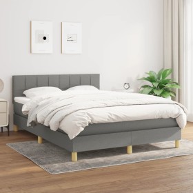 Boxspringbett mit dunkelgrauer Stoffmatratze 140x200 cm von vidaXL, Betten und Lattenroste - Ref: Foro24-3140618, Preis: 427,...