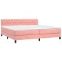 Box spring bed with pink velvet mattress 200x200 cm by vidaXL, Beds and slatted bases - Ref: Foro24-3141508, Price: 546,30 €,...