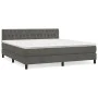 Box spring bed with dark gray velvet mattress 180x200 cm by vidaXL, Beds and slatted bases - Ref: Foro24-3141498, Price: 502,...