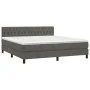 Box spring bed with dark gray velvet mattress 180x200 cm by vidaXL, Beds and slatted bases - Ref: Foro24-3141498, Price: 502,...