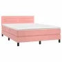 Box spring bed with pink velvet mattress 140x190 cm by vidaXL, Beds and slatted bases - Ref: Foro24-3141364, Price: 442,05 €,...