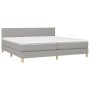 Box spring bed with light gray fabric mattress 200x200 cm by vidaXL, Beds and slatted bases - Ref: Foro24-3140481, Price: 575...