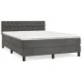 Box spring bed with dark gray velvet mattress 140x190 cm by vidaXL, Beds and slatted bases - Ref: Foro24-3141480, Price: 439,...