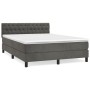 Boxspringbett mit dunkelgrauer Samtmatratze 140x190 cm von vidaXL, Betten und Lattenroste - Ref: Foro24-3141480, Preis: 438,2...