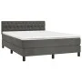 Box spring bed with dark gray velvet mattress 140x190 cm by vidaXL, Beds and slatted bases - Ref: Foro24-3141480, Price: 439,...