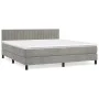 Box spring bed with light gray velvet mattress 180x200 cm by vidaXL, Beds and slatted bases - Ref: Foro24-3141437, Price: 513...