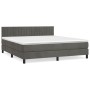 Box spring bed with dark gray velvet mattress 160x200 cm by vidaXL, Beds and slatted bases - Ref: Foro24-3141432, Price: 480,...