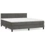 Box spring bed with dark gray velvet mattress 160x200 cm by vidaXL, Beds and slatted bases - Ref: Foro24-3141432, Price: 483,...