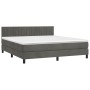 Box spring bed with dark gray velvet mattress 160x200 cm by vidaXL, Beds and slatted bases - Ref: Foro24-3141432, Price: 480,...