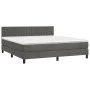 Box spring bed with dark gray velvet mattress 160x200 cm by vidaXL, Beds and slatted bases - Ref: Foro24-3141432, Price: 483,...