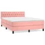 Cama box spring con colchón terciopelo rosa 140x200 cm de vidaXL, Camas y somieres - Ref: Foro24-3141490, Precio: 428,47 €, D...