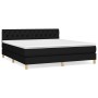 Box spring bed with black fabric mattress 160x200 cm by vidaXL, Beds and slatted bases - Ref: Foro24-3140867, Price: 519,59 €...