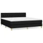 Box spring bed with black fabric mattress 160x200 cm by vidaXL, Beds and slatted bases - Ref: Foro24-3140867, Price: 486,14 €...