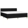 Box spring bed with black fabric mattress 160x200 cm by vidaXL, Beds and slatted bases - Ref: Foro24-3140867, Price: 486,14 €...