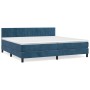 Box spring bed with dark blue velvet mattress 200x200 cm by vidaXL, Beds and slatted bases - Ref: Foro24-3141447, Price: 570,...