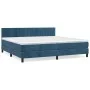 Box spring bed with dark blue velvet mattress 200x200 cm by vidaXL, Beds and slatted bases - Ref: Foro24-3141447, Price: 556,...