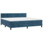 Box spring bed with dark blue velvet mattress 200x200 cm by vidaXL, Beds and slatted bases - Ref: Foro24-3141447, Price: 570,...
