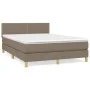 Box spring bed with taupe gray fabric mattress 140x200 cm by vidaXL, Beds and slatted bases - Ref: Foro24-3140541, Price: 416...