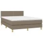 Box spring bed with taupe gray fabric mattress 140x200 cm by vidaXL, Beds and slatted bases - Ref: Foro24-3140541, Price: 416...